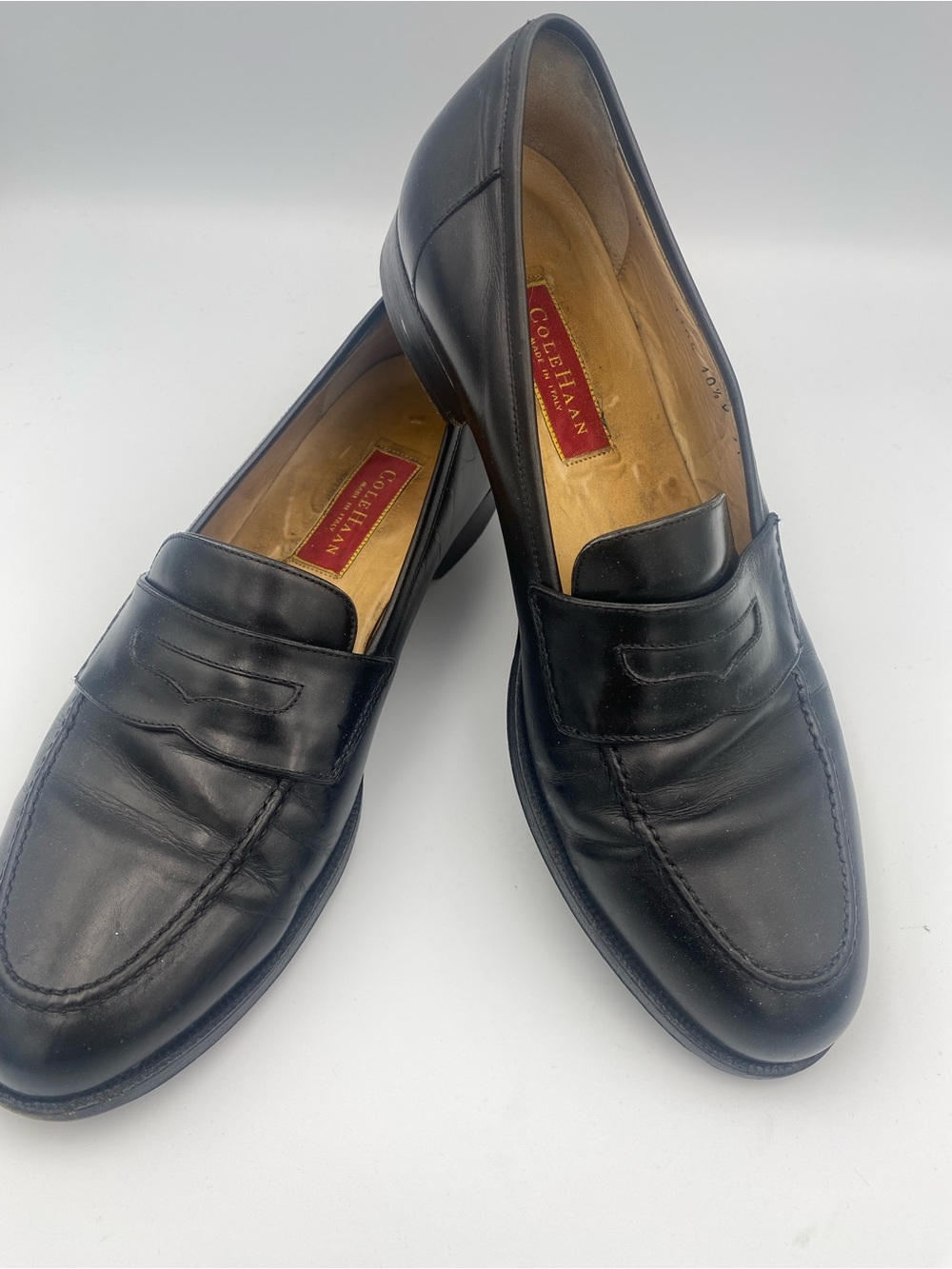 Cole Haan Black Leather Penny Loafers - Slip-On Dress Casual
